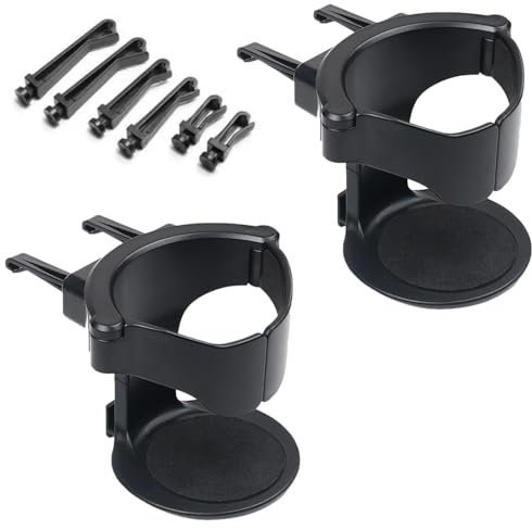 Car Cup Holder 2-Pack – Adjustable Air Vent Drink Holders for Cups & Bottles, Space-Saving Car Beverage Organizers