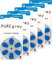 PUREgrey Hearing Aid Batteries Type 675 Hearing Aid Batteries Pack of 30 Hearing Aids Designed for Highest Performance Pack of 5 Blisters of 6 Hearing Aid Batteries PR44 Colour Coded Blue 1.45 Volt