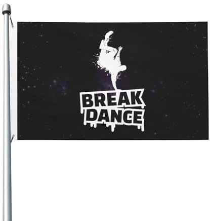 Wetterfest Themenflagge Break Dance Lustig Outdoor Flagge 90 cm x 150 cm für Camping,Grillwetter,Camping