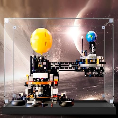 Acrylic Dustproof Display Case for Collectibles, Action Toys,Miniature Building Blocks, Display Case for Le-go 42179 Earth and Moon orbits Model(Model Not Included) (Clear 3mm)