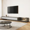 Hearthform Modern Floating TV Stand Entertainment Unit 200-330 cm Extendable Cabinet 3 Drawers Walnut and Dark Grey (Grey)
