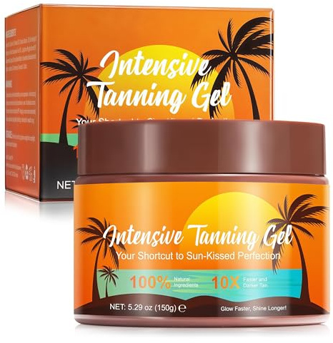 Luxury Intensive Tanning Gel, 150ml Natural Tanning Accelerator Cream for Sunbeds & Outdoor Sun, Hydrating Sun-Kissed Glow for All Skin Types, Shine Brown Tanning Accelerator, Ronzing Sunbed Cream