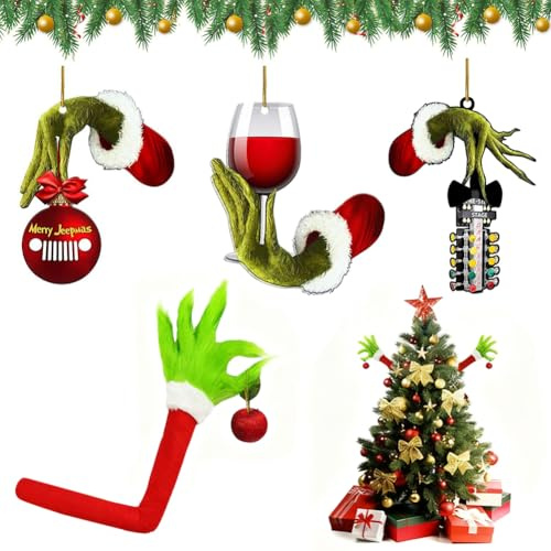 Braccio di Natale, Braccio Decorazione Albero di Natale, Decorazioni per il Corpo Degli Elfi di Natale, Divertente Decorazione Natalizia-4pcs