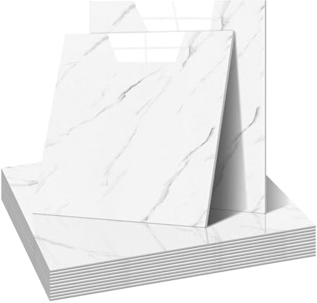 12 Pezzi Adesivi per Piastrelle Marmo Bagno PVC - 30x30 cm Adesivi per Piastrelle di Marmo, Adesivi per Piastrelle Cucina, Resistenti all'Acqua e allo Sporco, Tagliabili, Per Bagno, Cucina, Soggiorno