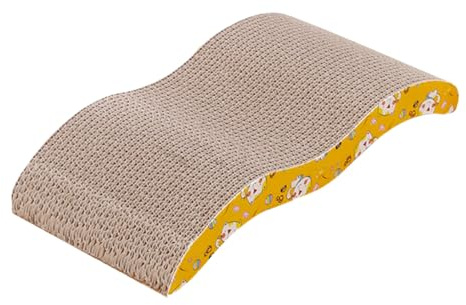 JUMPLAWN Förmiges Wellpappe Kratzbrett Hohe Dichte Langlebiges Katzenkratzspielzeug für Möbel Teppichschutz Geeignet für Katzen und Kätzchen mit Kreativem Muster und Zufällige Farbe
