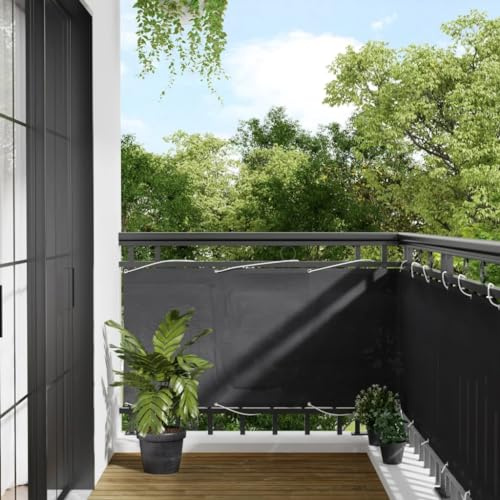 Segel Strandschirm Sonnensegel,Balkon Sichtschutz Anthrazit 75x700 cm Polyester Oxford,Für Balkon Terrasse Garten,Einfache Einrichtung