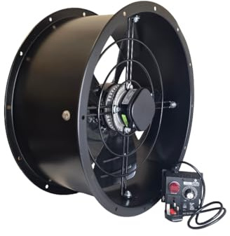 500mm ST Industrial Canopy Extractor Fan with Separate Speed Controller – 20 Cased Axial Duct Fan for Commercial Kitchens, Restaurants, Warehouses & Offices, 220V / 50Hz, 1.75A, 208/380W, 1320RPM