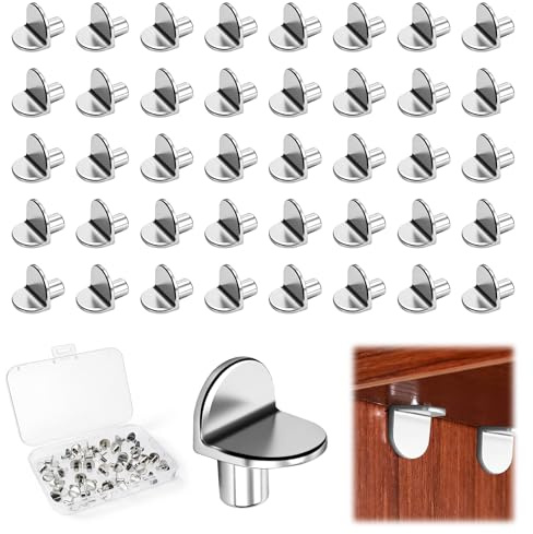 20 Stück 5 mm Regalstütze, L-förmige Regalstifte aus massiver Legierung, Schrankregale, für Küche, Bücherregal, Schränke, Schränke