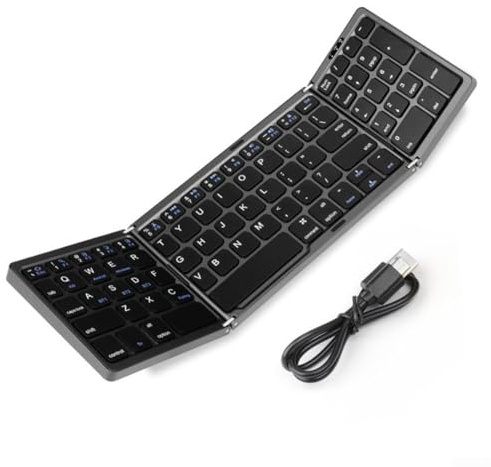 Tastiera Bluetooth pieghevole con tastierino numerico, tastiera esterna senza fili ricaricabile portatile per telefoni cellulari e tablet
