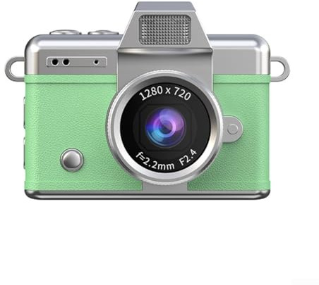 Portable for MINI Digital Camera, on Keyring with 1.47 Inch HD Display, 180° Flip Selfie Function, 720P Recording, LED Fill Light and Type-C Charging Function, for Photo and Video Recording (Green)