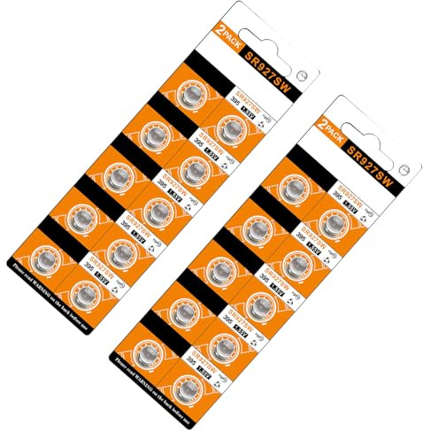 Jazuaiao AG7 LR927 - Pilas de botón LR927 / AG7 / SR927 / 375 pilas de botón para dispositivos electrónicos como relojes, batería electrónica pequeña