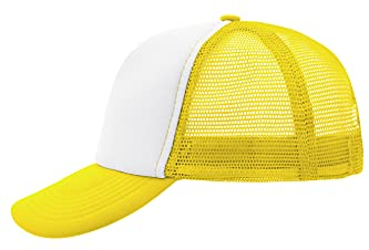 Trucker Mesh Baseball Cap in Polyester in Neon Gelb