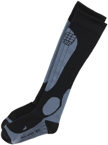 CEP Damen Progressive+ Kompressions-Thermo-Ski-Socken L schwarz/grau