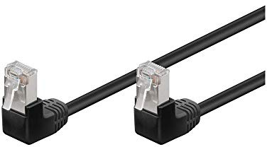 Goobay 96081 CAT 5e Patchkabel 2x 90° gewinkelt, F/UTP, Schwarz