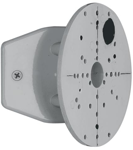 EGLO Außenstrahler Eckanbindung, Eckhalterung aus Stahl für Außenlampen | Farbe: Silber, Ø: 11,2 cm