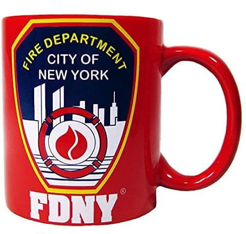 City-Souvenirs FDNY Mug 11oz Red New York Fire Department Ceramic Coffee Mug