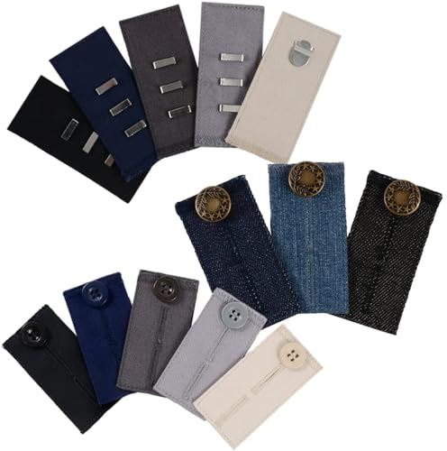 Hosenverlängerung Bundle - 13 Verlängerungen (3 Arten) für Knopf- und Hakenhose, Röcke oder Jeans