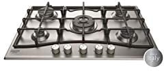 Hotpoint PCN 751 T/IX/HA hobs Acero inoxidable Integrado Encimera de gas - Placa (Acero inoxidable, Integrado, Encimera de gas, Acero inoxidable, 1000 W, 5,5 cm)