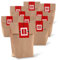 Logbuch-Verlag 25 kleine Weihnachten Tüten Papiertüten Verpackung Geschenke mit Banderole Aufkleber Kraftpapier rot braun weiß 14 x 22 x 5,5 cm HO HO HO