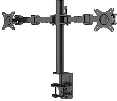 Thingy Club Adjustable Steel Double Twin LCD LED Desk Mount Monitor Arm Stand Bracket with Tilt and Swivel (Adjustable Monitor Arm: Tilt ±45°|Swivel 180°|Rotate)