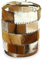 livasia Ziegenfellhocker, Beistellhocker, Sitzwürfel, Fellhocker (braun-weiß)