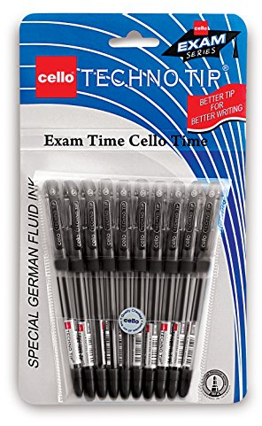 Cello Technotip Kugelschreiber-Set, 10 Stück, Schwarz Stift