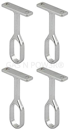 OVAL WARDROBE RAIL CENTRE SUPPORTS Brackets 15mm Wide Polished Chrome Finish x4