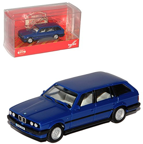 B*M*W 3er E30 325 Touring Kombi Blau 1982-1994 H0 1/87 Herpa Modell Auto mit individiuellem Wunschkennzeichen