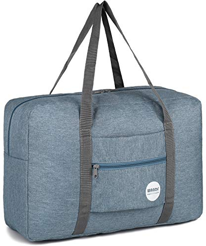 Handgepäck Tasche für Flugzeug Reisetasche Klein Faltbare Handgepäck Koffer 55x40x20cm / 45x36x20cm Sporttasche Krankenhaustasche Weekendertasche von WANDF (A - Denim Blau)