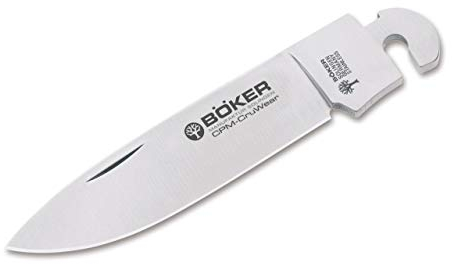 Böker Optima Drop-Point-Klinge CPM-CruWear, silber, 9 cm