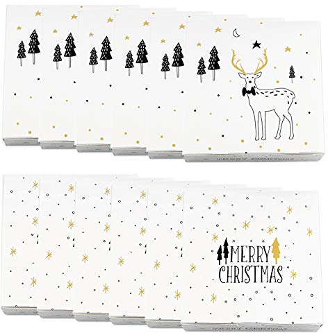 12 Stück Weihnachten Geschenkbox Karton Plätzchen Kekse Schachtel für Geschenk Weihnachtsdeko Weihnachtsbaum Dekoration