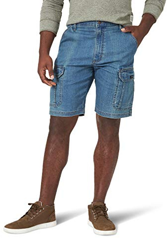 Wrangler Authentics Men's Classic Cargo Stretch Short, Medium Tint Denim, 42