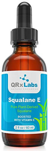 Pure Vegetable Based Squalane Oil Enriched with Vitamin E (Large 60ml) - Organic Ecocert/USDA Certified Sugar Cane Squalane - Best Moisturizer for Face, Body, Skin and Hair - 60ml