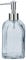 WENKO Flüssigseifenspender Mod. Vetro Transparent, nachfüllbarer Seifenspender aus echtem Glas für ca. 520 ml Flüssigseife, 7,5 x 19 x 7,5 cm