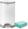 Korbell Mini Nappy Bin & Disposable Liner Bundle Lasting Up to 6 Months | 28 weeks Hygienic, Odour Free & Hands Free |Includes 4 Packs of Biodegradable Liners | Pure White