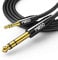 MillSO 2.4M Stereo Audio Klinken Adapter Kabel 3.5mm auf 6.35mm Stecker, Aux Instrumentenkabel Mit Klavieschwarz Metalgehäuse für Gitarre, Keyboard