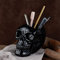 Arola Black Skull Pen & Pencil Holder Skeleton Key Holder Makeup Brush Holder flower pot Home Office Desk Supplies Organizer Accessory