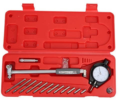 Jeanoko Innendurchmesser Zifferblatt Extender Zifferblatt Bohrungslehre Inspektionslehre Metallbearbeitung mit 12-teiligen Messköpfen Set 0,01 mm 50-160 mm