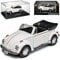 Cararama Volkwagen Käfer 1303 Cabrio Weiss 1972-1975 mit Sockel und Vitrine 1/43 Modell Auto