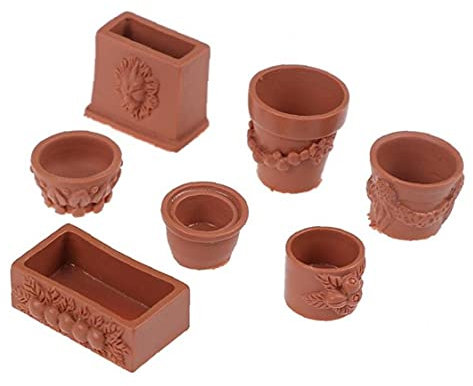 Onsinic 7 Pcs/Set Mini Pots De Jardin en Terre Cuite De Jardin Décor De Jardin Accessoires Maison Collectionnables
