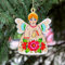 Engel zum Aufhängen Weihnachtsschmuck, Weihnachtsengel aus Holz 9.5 х 7.5 х 0.5 cm Beidseitig Handbemalt - Ukrainische Holzkunst mit Petrykiwka-Malerei, Als Schutzengel Funktioniert