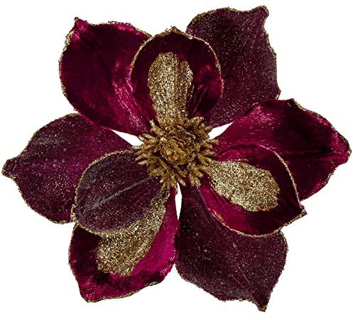 Briful 3 Stücke Weihnachtsstern Christbaumschmuck Magnolie Kunstblumen mit Glitzern Poinsettia Kunstzweig Weihnachtliche Dekoration Weihnachtsbaum Neujahr Ornamente