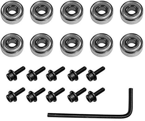 DAZZLEEX Lot de 10 embouts de défonceuse à billes montés sur le dessus - Guide de roulements à billes pour fraise de défonceuse de 12,7 mm