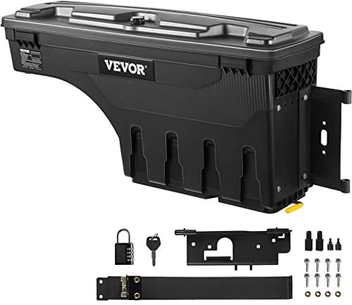 VEVOR LKW-Ladefläche Aufbewahrungsbox, abschließbarer Deckel, wasserdichte ABS Radkasten Werkzeugkasten 25 L mit Passwort Vorhängeschloss, kompatibel mit Dodge Ram 1500 2019-2021, Beifahrersei