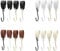 Garderobenhaken GARD Schlaufe mit S-Kleiderhaken | Lederschlaufe veganes PU-Leder | Dekoratives Lederband für Garderobenstangen, Kleiderständer, Lederriemen (braunes Band / weißer Haken, 9er Set)