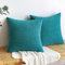 EMEMA Kordsamt Kissenbezug Dekorative Granulat Sofakissen Dekokissen Kissenbezüge Kissenhülle Couchkissen Überwurf Kissen Bezug Zierkissen für Couch Sofa Wohnzimmer 2er Set 45x45 cm Seeblau