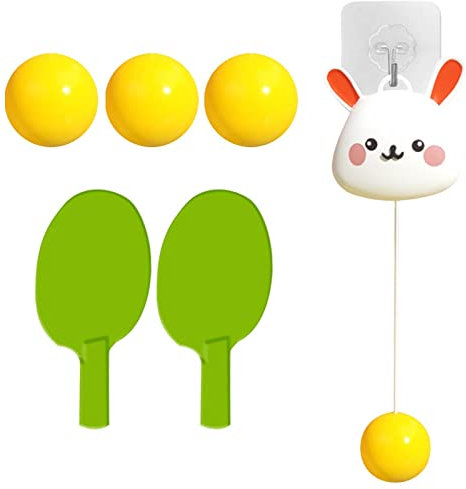 Xiaoxin Indoor Hanging Table Tennis Portable Paddles and Balls Exerciser with Hook,Height Adjustable,Table Tennis Kids Training for Door Frame Parent Child Interaction Toy