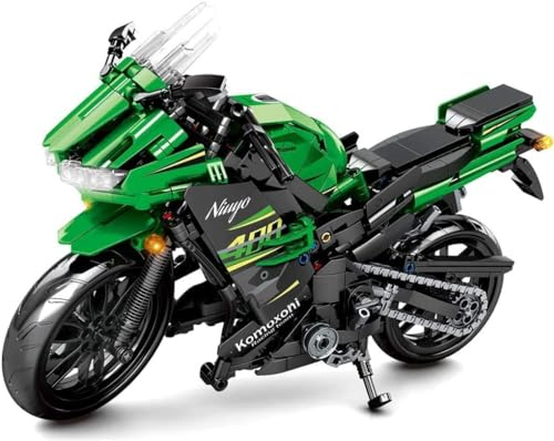 JOMIOD Technik Motorrad für Kawasaki Ninja 400, 862 Klemmbausteine Technik Rennen Motorrad Bausteine, Technik Supermotorrad MOC Motorbike Für Kinder Sammler Erwachsene, Kompatibel mit Großen Marken