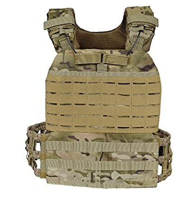 NOWLIN Camouflage Combat Uniforme Champ Gilet Gilet équipement Multifonctionnel Champ amphibie Anti-Coup de Couteau adapté pour CS (F)
