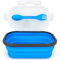 Lunbengo 1000ml Silicone Bento Lunch Box, Collapsible Food Storage Containers with Leakproof lid and 2 in 1 Spoon Fork, Camping Food Containers Silicone Food Box, Microwave Safe, 20.5 x 13cm